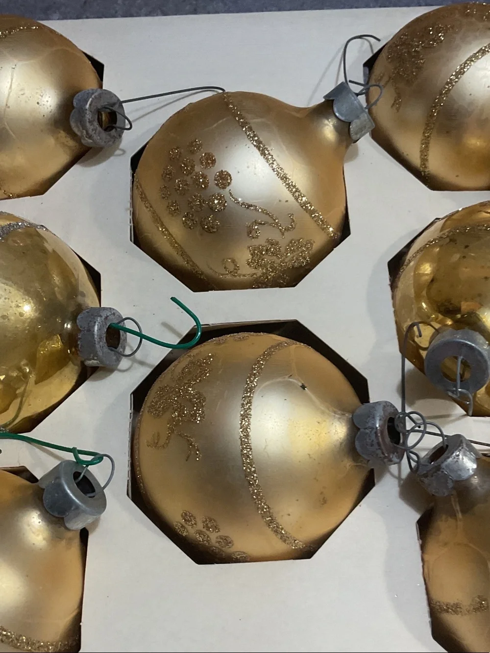 Shiny Gold Glass Holiday Ornaments - Set of 8